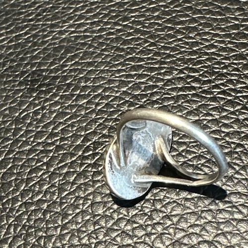 VTG Turquoise Sterling Silver Ring Sterling Beautiful Blue Yellow Fleck Size 5 - Picture 5 of 6