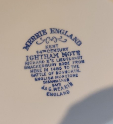 Vintage J&G Meakin ROMANTIC ENGLAND Blue OVAL SERVING PLATTER 12" x 9 1/2" - Picture 2 of 2