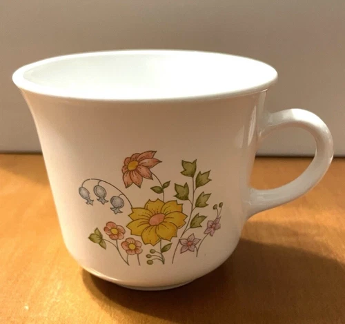 Corelle Spring Meadow Flowers Coffee Tea Cup Mug Vintage Corning Ware