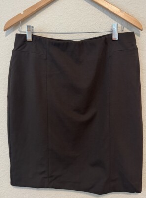 NWT J. Jill Ponte Pencil Skirt Women Size Small Walnut Brown Pull On Viscose