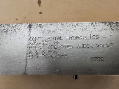 Hydraulic pilot operated check valve A&B C5S-PC-G-S-B