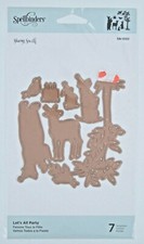 New Sealed Spellbinders 7 Piece Metal Die Set Animals Celebration Party