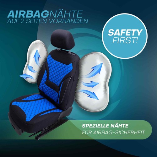 Fundas de asiento de coche Prime aptas para Renault Kangoo 3 desde 2021 (negro-azul) | NUEVO - Imagen 9 de 12