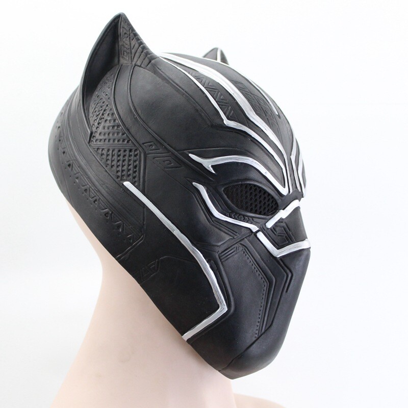 Adult Black Panther Cosplay Latex Mask Helmet Avengers Halloween Costume Props