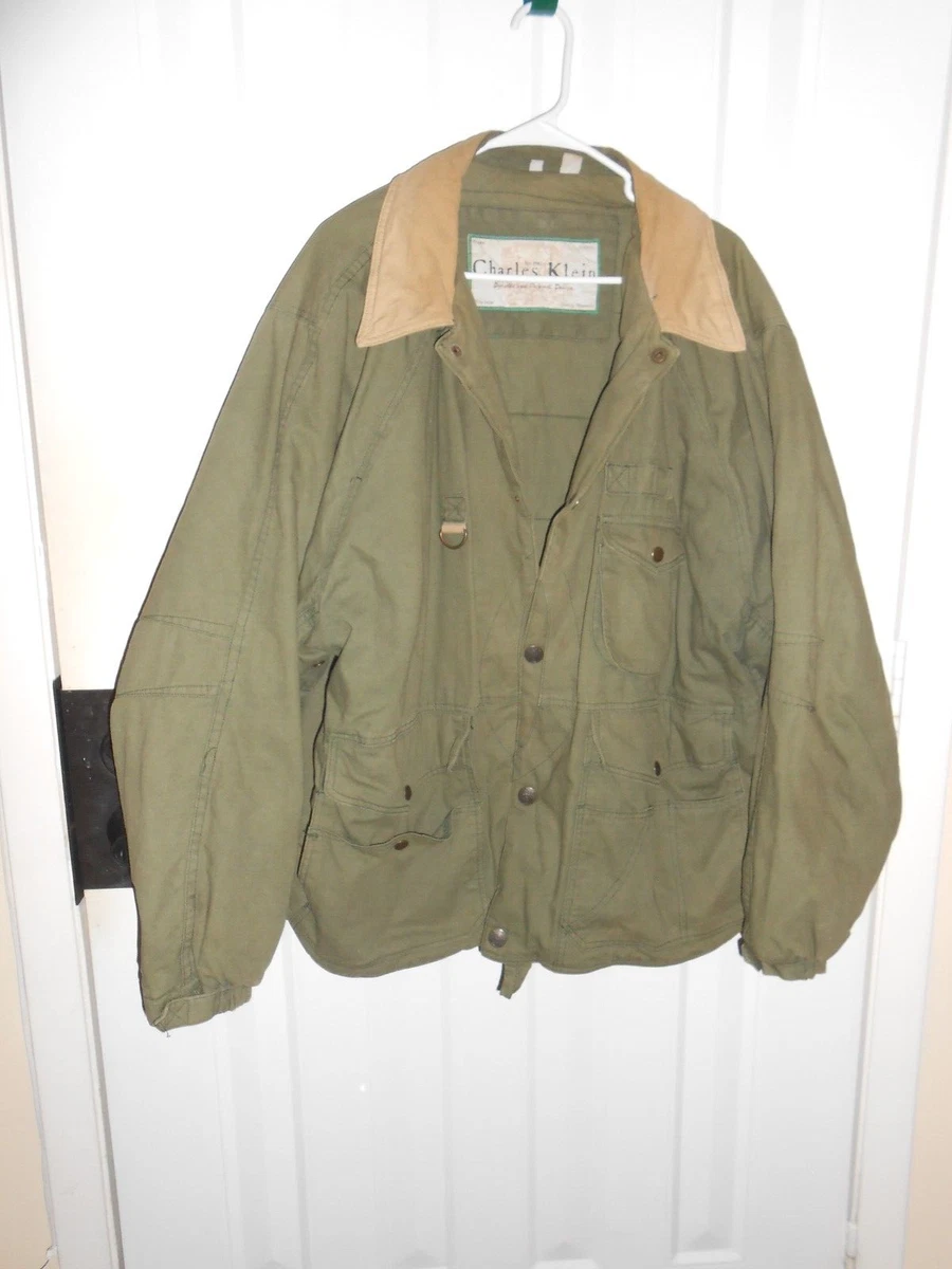 Vintage Charles Klein Men s Large Bomber Cargo Military Green Color Jacket Coat