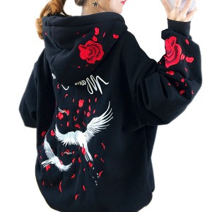 rose embroidered sweatshirt