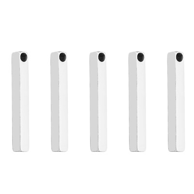 5pcs Metal Stamping Blanks, Rectangle Stamping Tags Blanks 38x5mm DIY,  Silver