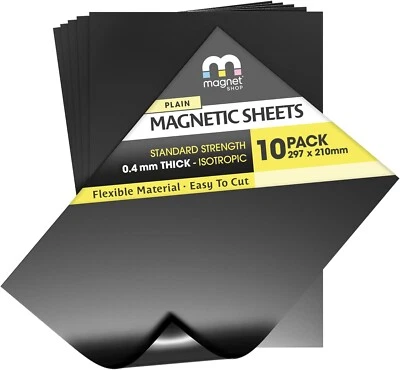 THE MAGNET SHOP 10 A4 Magnetic Sheets 0.4mm for Crafts & Spellbinder Die Storage Flexible Magnet