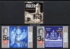 Malta 1972 SG 475 - SG 477 Surcharge Definitive Set MNH Unmounted Mint MNH