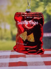 Tortilla corn Chips Doritos style Glass Christmas Ornament NWT