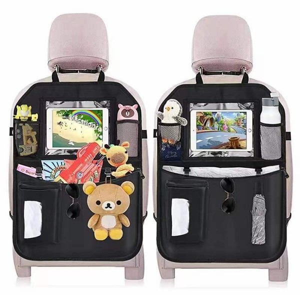 2Er Pack Auto RüCkenlehnenschutz,Wasserdicht Auto RüCksitz Organizer-image