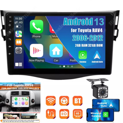 9'' For 2006-2012 Toyota RAV4 Apple Carplay Android 13 Car Stereo Radio GPS +CAM