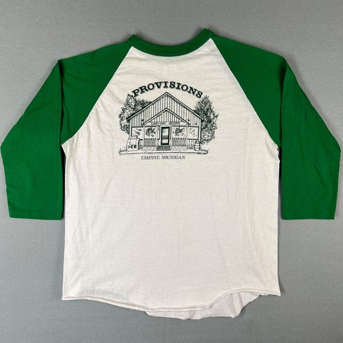 VTG Empire Michigan Vacation T Shirt Fits Small 3/4 Sleeve 1980s Raglan USA
