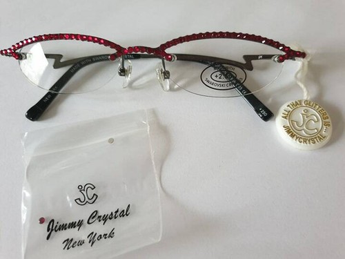 Jimmy Crystal NEW YORK Occhiali da lettura + 2.50 Rosso Swarovski GL666  Telaio: CO3 | eBay