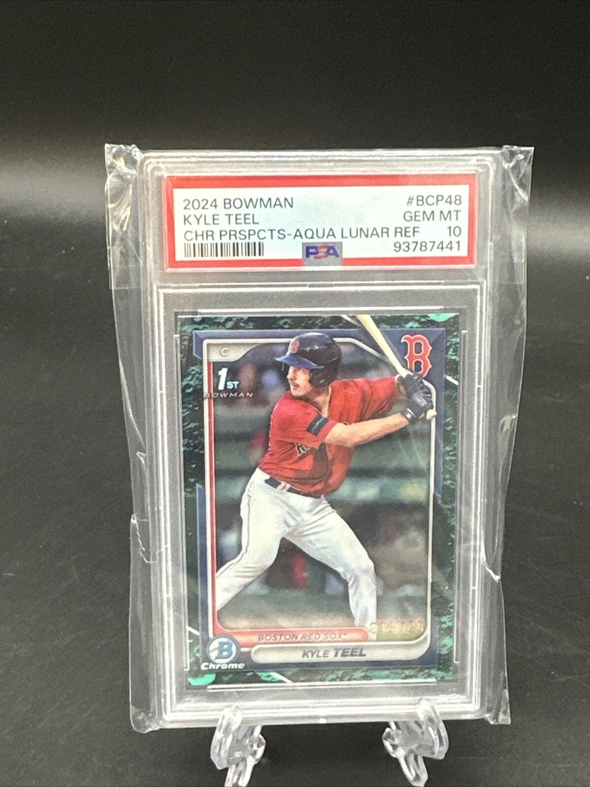 2024 Bowman Chrome Prospects Aqua Lunar /125 Kyle Teel #BCP-48 PSA 10 Lot157