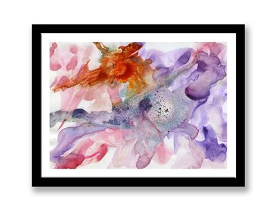 Purple orange Blue - ink abstract painting unique gift (Print) ID : 1439