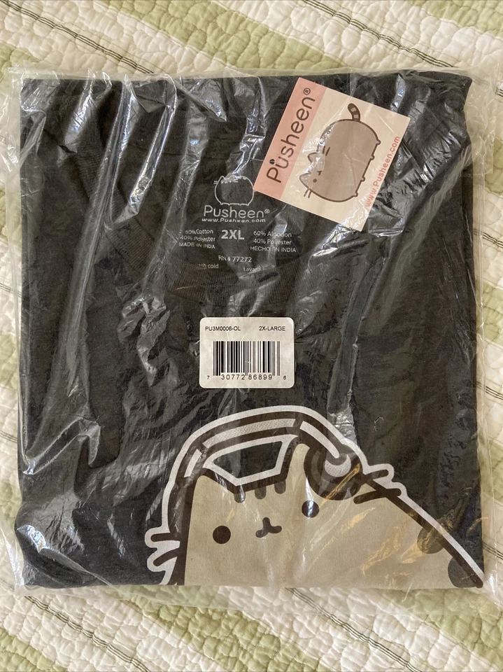 Camiseta PUSHEEN DJ Cat Para Hombre XXL 2XL NUEVA Gatito Gatito Vinilo Disco Anime Manga Foto 2 de 4
