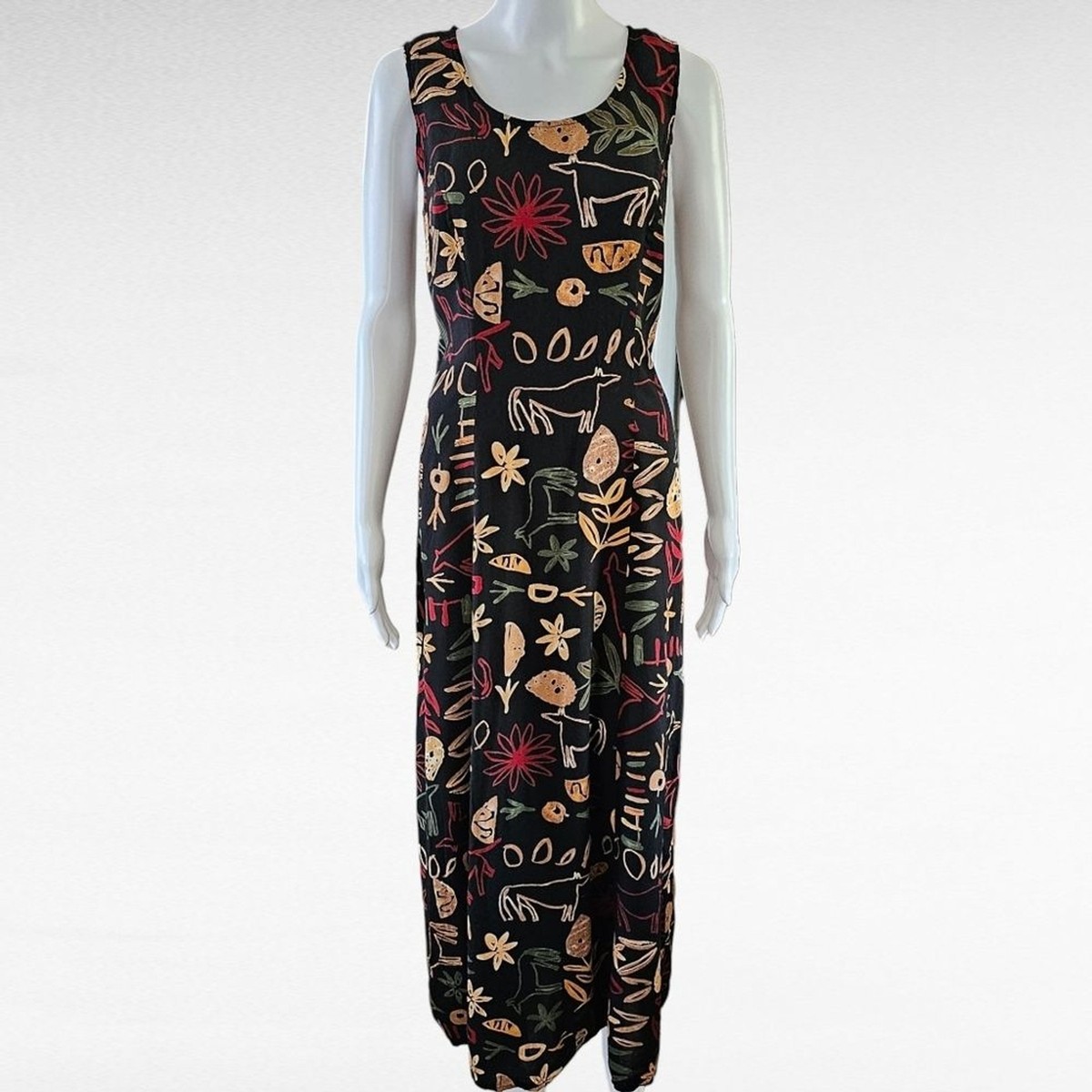 chinese dress ladies Sleeveless Lace Up Open Slit Maxi Dress #23247 L / Black main image 1