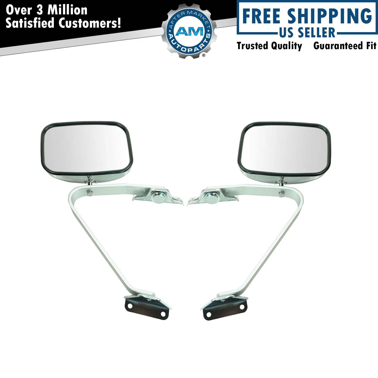 TRQ Side View Manual Mirrors Chrome Pair Set for Ford F-Series Pickup Truck
Opens in a new window or