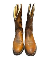 Texas Brand Vintage Leather Cowboy Boots Men, Size 9D, Made in USA