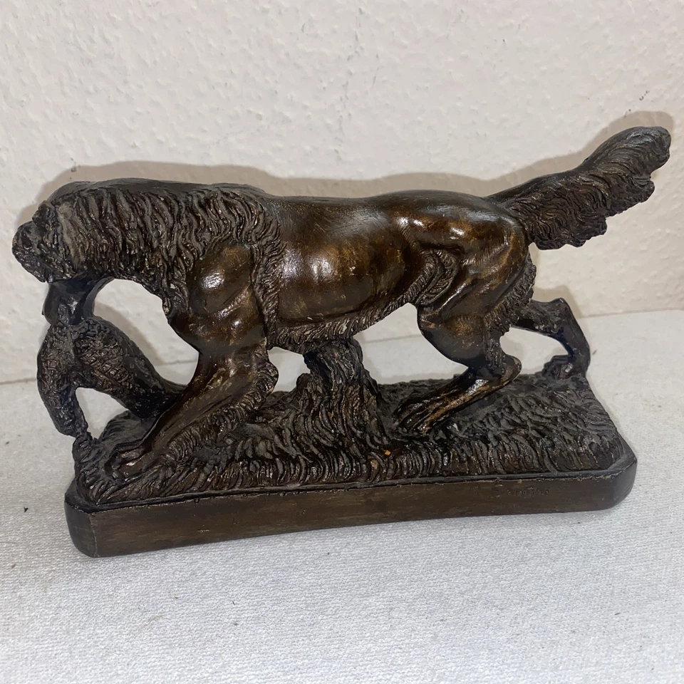 Figura firmada de perro de caza Irish Setter artista italiano A. Santini - Imagen 3 de 4