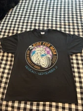 Vintage 2001 Abate Of Indiana MDA Ride~21st Annual Black T-Shirt~Large