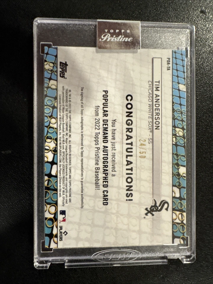 2022 Topps Pristine - Popular Demand Auto Tim Anderson #PDA-TA (AU) WHITESOX🔥 - Image 2 of 2