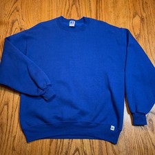 Vintage 90s Russell Athletics Sweatshirt Mens Size Large Blue Made in USA Blank