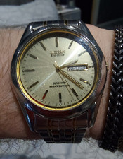 Citizen Eco-Drive Junction Day/Date 100m Two-Tone Bracelet Gold Dial