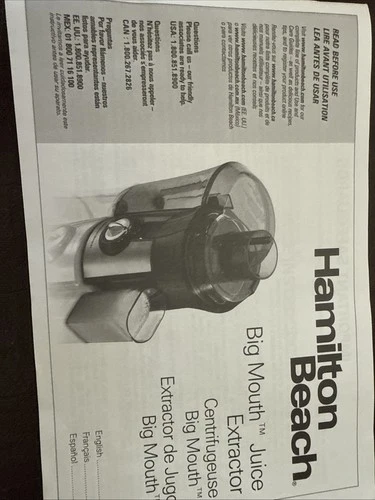 Hamilton Beach Big Mouth Juice Extractor Electric Juicer Black/Silver