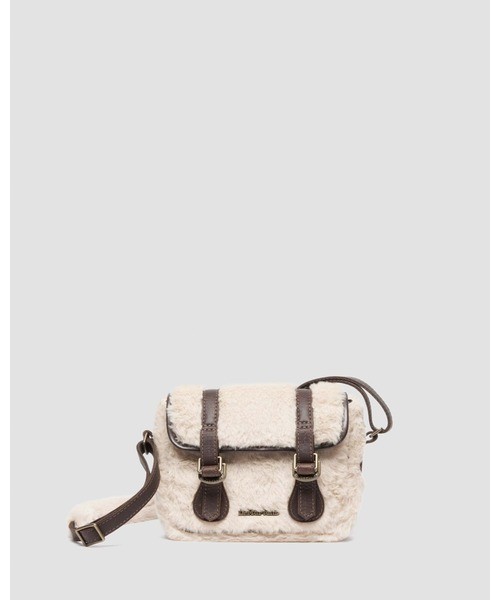 Dr. Martens Grizzly Milo Fur 7 in Satchel Bag Dark Brown Natural