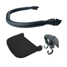 3 Pcs/Set Stroller Accessories PU Leather Armrest, Leg Rest Board and Hook Compa