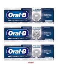 Oral B Pro Expert Advanced Extra Whitening Toothpaste Spearmint- (3 pack X 75ml) 152.67 per litre