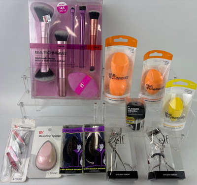 Real Techniques,Elf,Wet&Wild,Generic Make Up Accesorie Lot of 11 Items