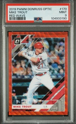 2020 Panini Donruss Optik Rot Welle #142 Mike Trout PSA 9