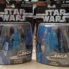 Hasbro Star Wars Saga Collection Holographic Ki-Adi-Mundi  027 & Obi-Wan  063