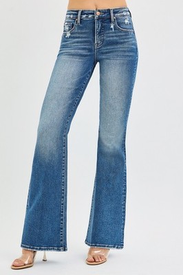 Risen Tummy Control Plus Size Flare Jeans