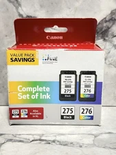 Canon Genuine PG-275 Black CL-276 Color Ink Cartridges 4988C005 Sealed