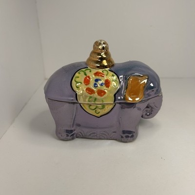 Lusterware Elephant Trinket Box With Lid, Early-Mid 20th Century Japanese Export