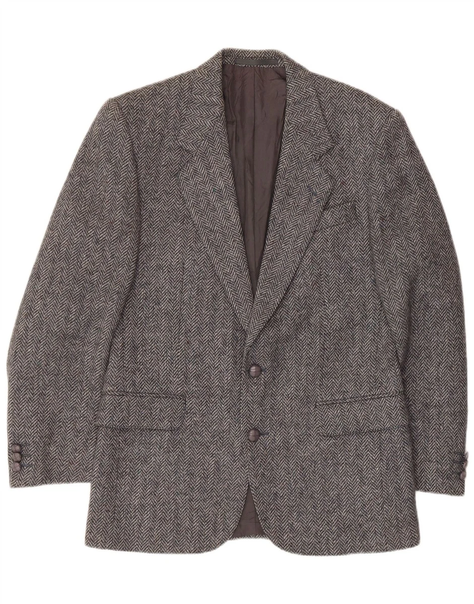 Veste Wellington en tweed marron à chevrons – Harris Tweed Shop