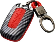 2-Layers Hybrid Carbon Key Fob Cover for Azera Elantra Genesis Sonata Soul Sport