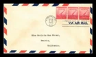 DR JIM STAMPS US COVER WWII NATIONAL DEFENSE FDC SCOTT 900 STRIP OF THREE