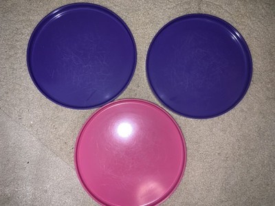 Lot Of 3 Heller Massimo Vignelli Colorful Melamine Plate Lot Retro Mod MCM 9.75 