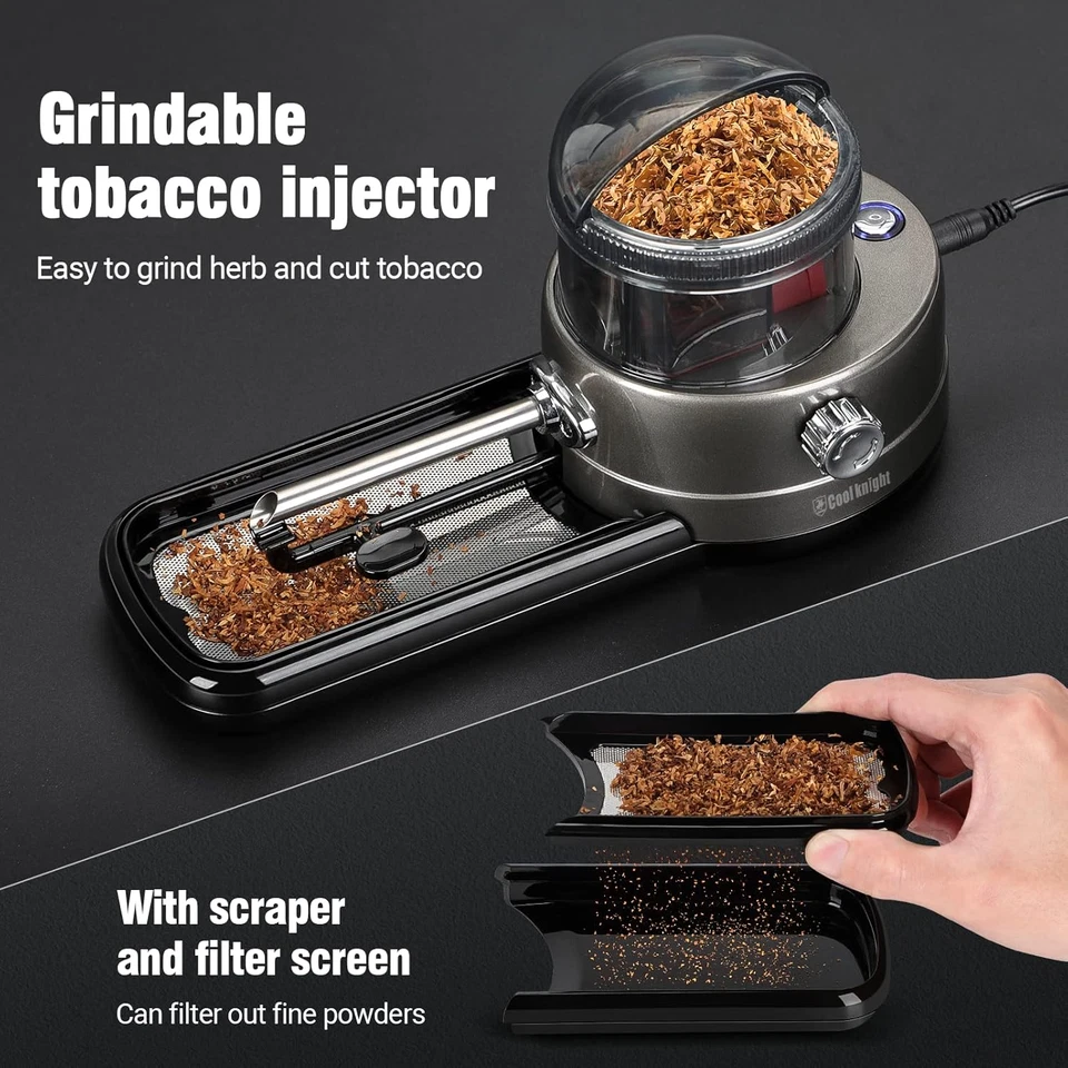 Electric Cigarette Rolling Machine, Portable Tobacco Injector Machine can Grind  - Image 4 of 4