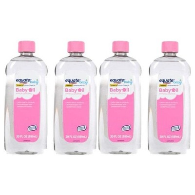 Equate Hypoallergenic Baby Oil 20 fl oz (591 mL) 4 Pack, Gentle Care for Baby