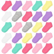 25 Pairs Toddler Socks - Soft, Low Cut Ankle Socks for Girls  Kids Aged 4-7