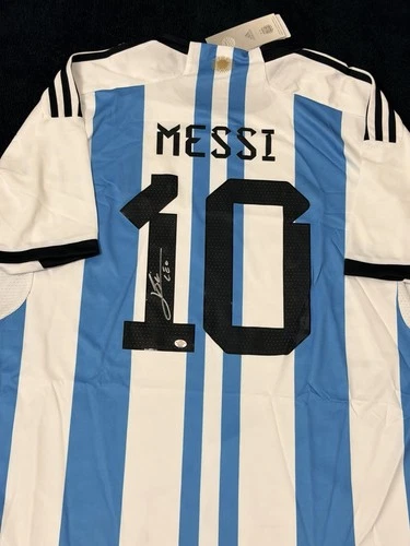 Lionel "Leo" Messi Signed Argentina Pro Style Soccer Jersey COA