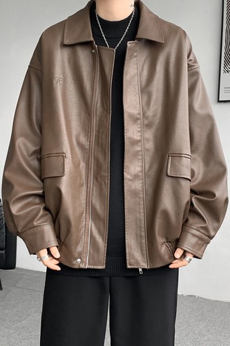 Autumn Business Large American Leather Jacket Men Windproof Motorcycle Workwear - Picture 22 of 24