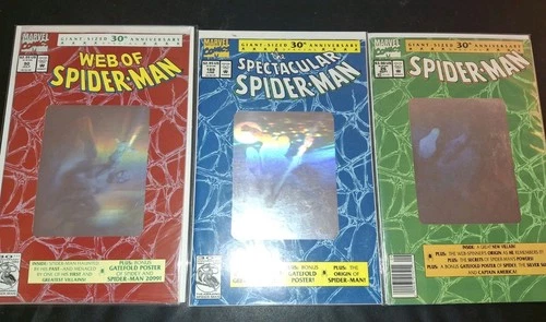 SPIDER-MAN #26 30th Anniversary Hologram  Lot Of 3 NM  Web 90 Spectacular 189