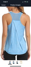 NWT Workout Tops Cross Racerback Tank Tops Sleeveless Athletic Exercise Yoga Shi
